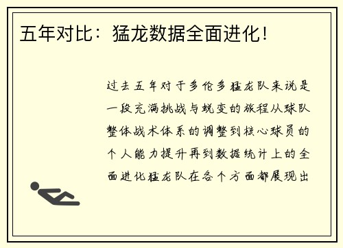 五年对比：猛龙数据全面进化！